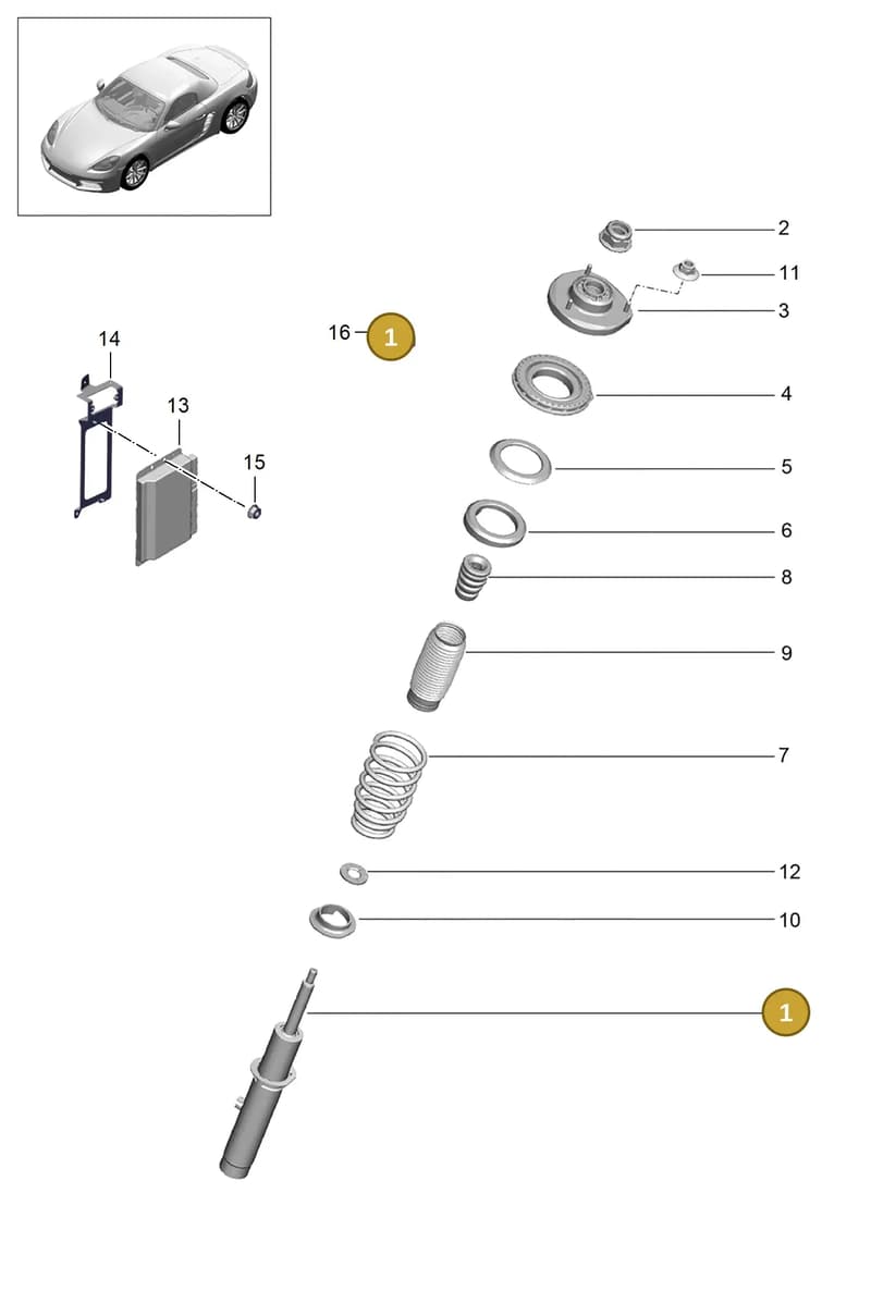 99134370515 — Porsche Boxster (2016-2019) diagram p48402000, position 1