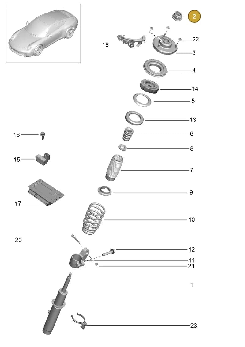 99134379213 — Porsche 991 Carrera 4 (2011-2016) diagram p38402000, position 2