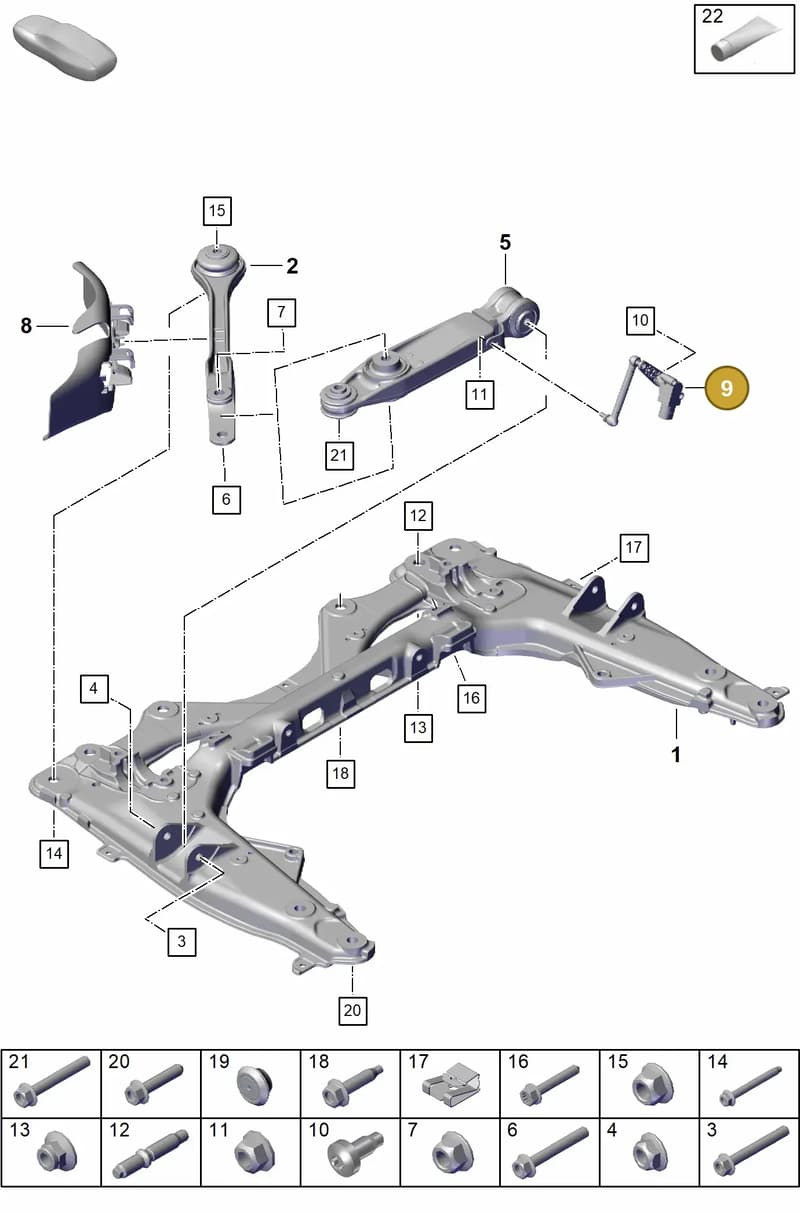 99134392180 — Porsche Boxster Spyder (2019-2020) diagram p55401000, position 9