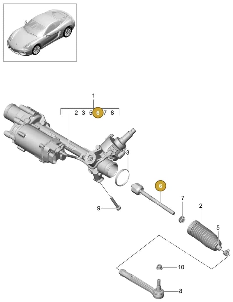 99134702303 — Porsche Cayman (2013-2016) diagram p40403000, position 6