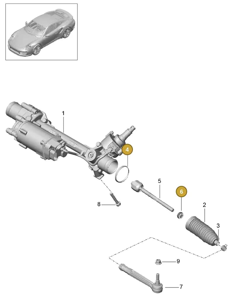 99134702303 — Porsche GT2 RS Clubsport (2013-2020) diagram p42403000, position 4+6