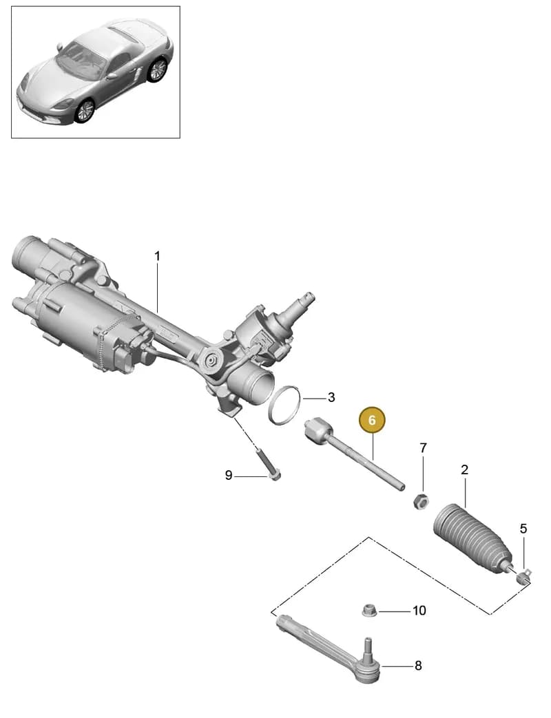 99134702303 — Porsche Boxster (2016-2019) diagram p48403000, position 6