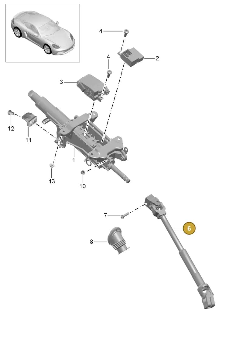 99134702303 — Porsche Cayman (2016-2019) diagram p50403060, position 6