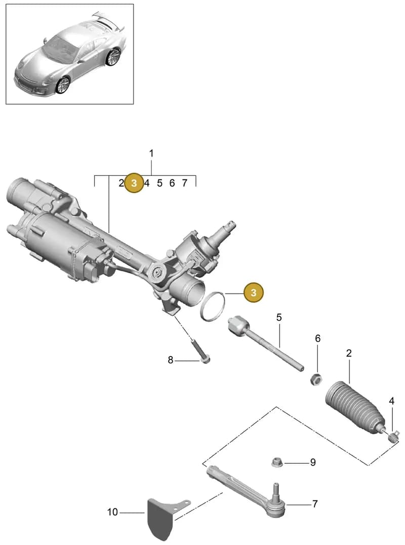 99134702403 — Porsche 911 (2013-2020) diagram p41403000, position 3