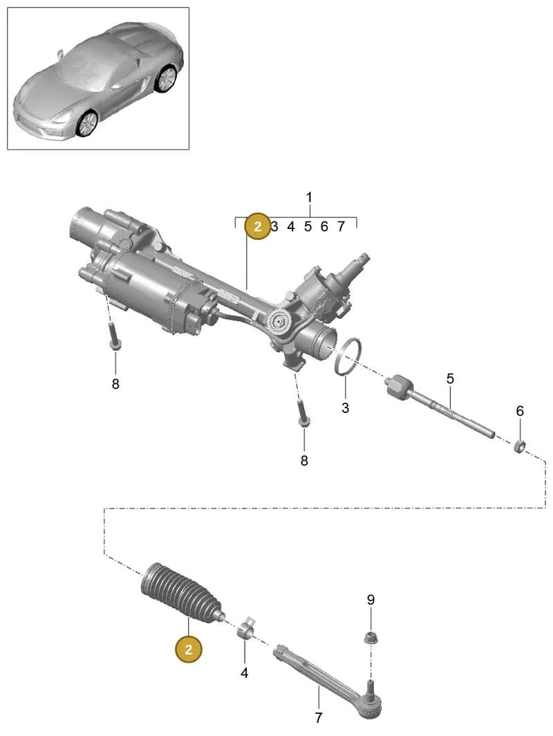 99134719101 — Porsche Boxster Spyder (2015-2016) diagram p46403000, position 2