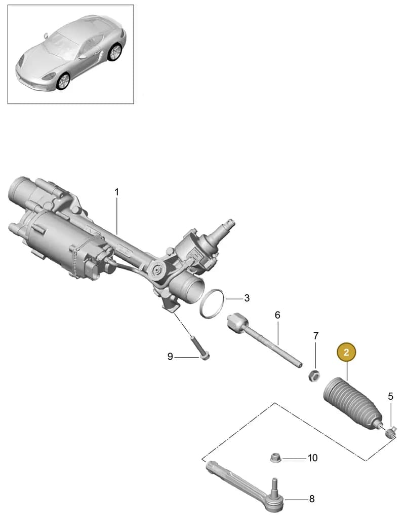 99134719101 — Porsche Cayman (2016-2019) diagram p50403000, position 2