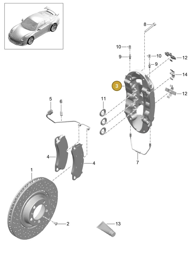 99135142884 — Porsche 911 (2013-2020) diagram p41602000, position 3