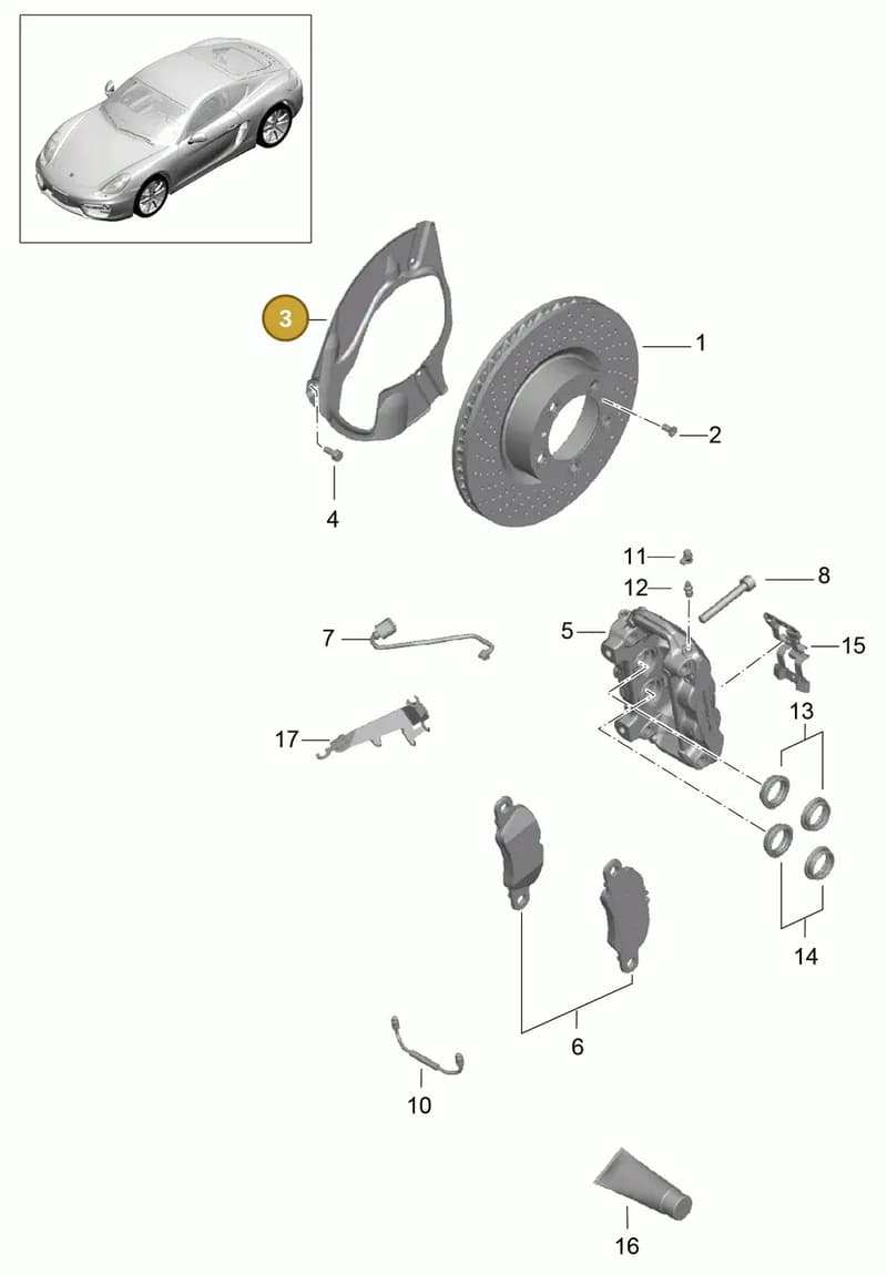 99135180201 — Porsche Cayman (2013-2016) diagram p40602000, position 3