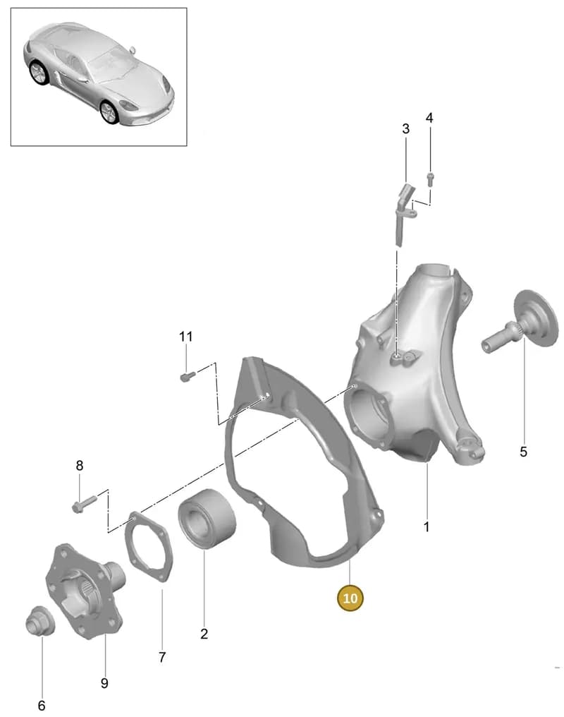 99135180201 — Porsche Cayman (2016-2019) diagram p50401020, position 10