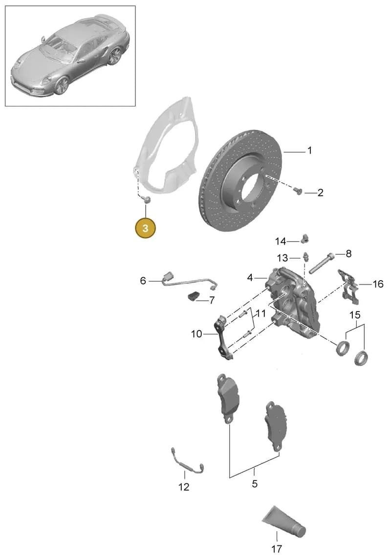 99135180503 — Porsche 911 (2013-2020) diagram p42602000, position 3