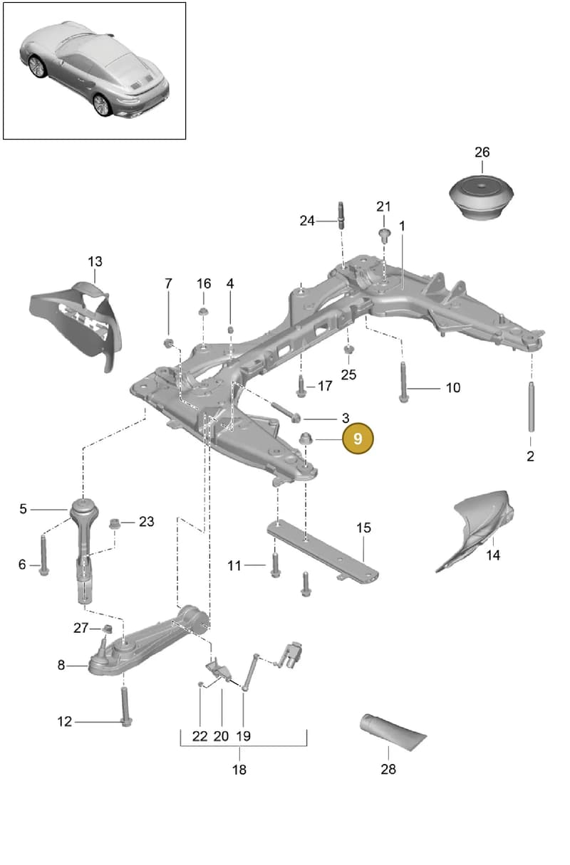 99135180503 — Porsche 911 (2013-2020) diagram p42401000, position 9