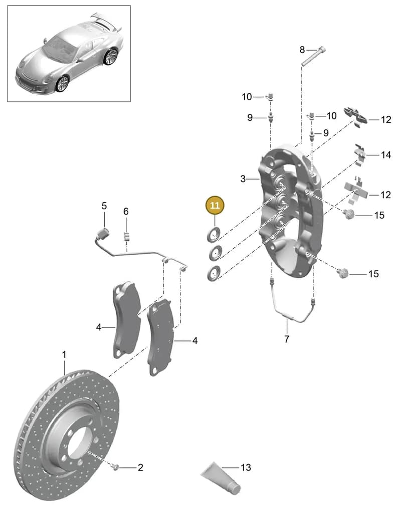 99135191380 — Porsche 911 (2013-2020) diagram p41602010, position 11