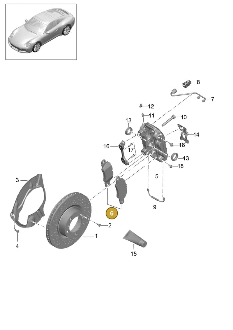 99135194704 — Porsche 911 (2016-2019) diagram p47602000, position 6