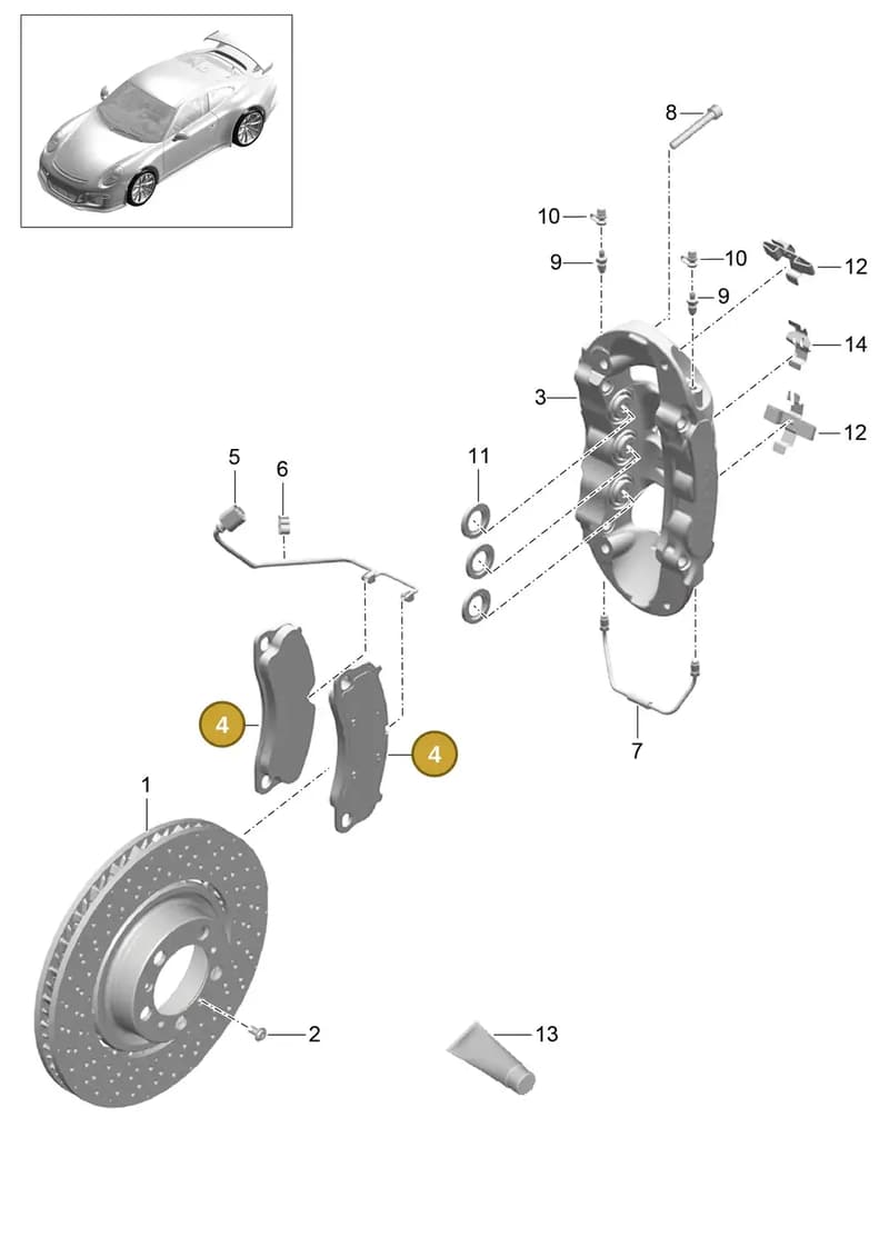 99135194784 — Porsche 911 (2013-2020) diagram p41602000, position 4
