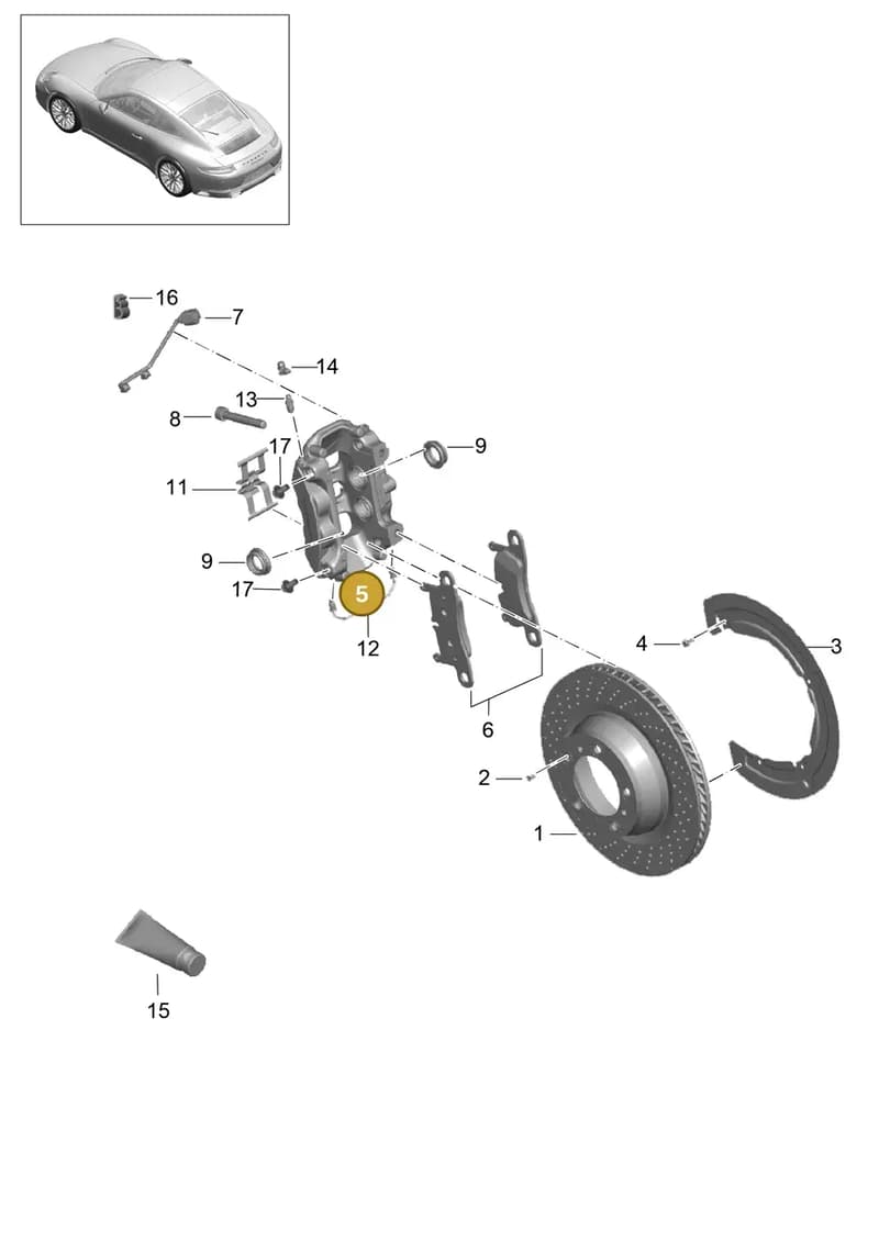 99135242314 — Porsche 911 (2016-2019) diagram p47603000, position 5