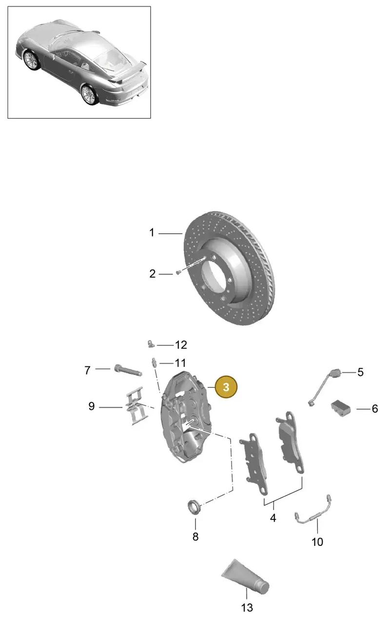 99135243085 — Porsche 911 (2013-2020) diagram p41603010, position 3