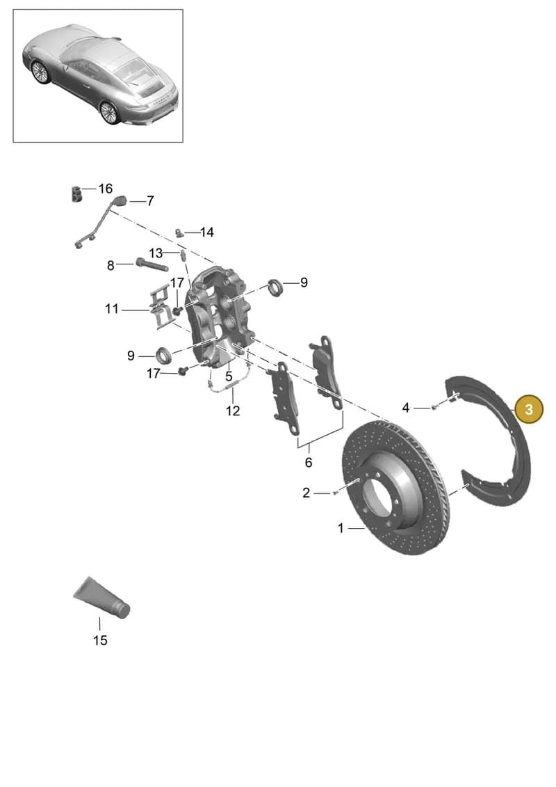 99135280602 — Porsche 911 (2016-2019) diagram p47603000, position 3