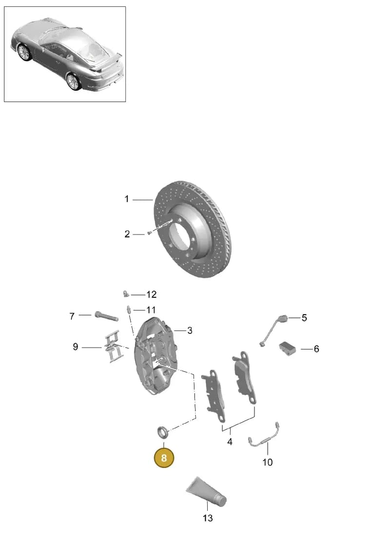 99135291780 — Porsche 911 (2013-2020) diagram p41603000, position 8