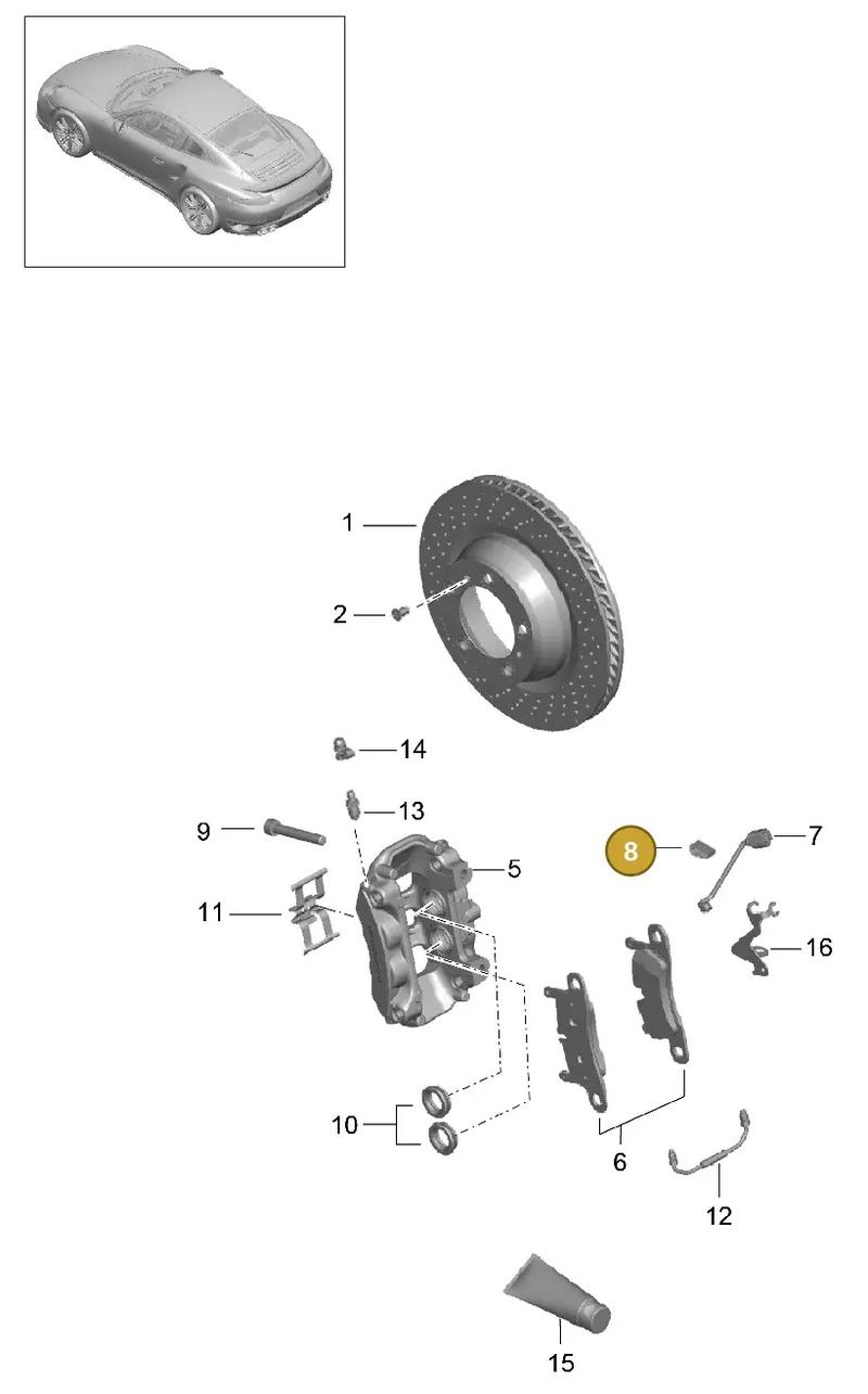 99135291780 — Porsche GT2 RS Clubsport (2013-2020) diagram p42603000, position 8