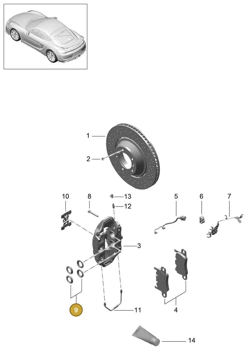 99135291780 — Porsche Cayman GT4 (2015-2016) diagram p45603000, position 9