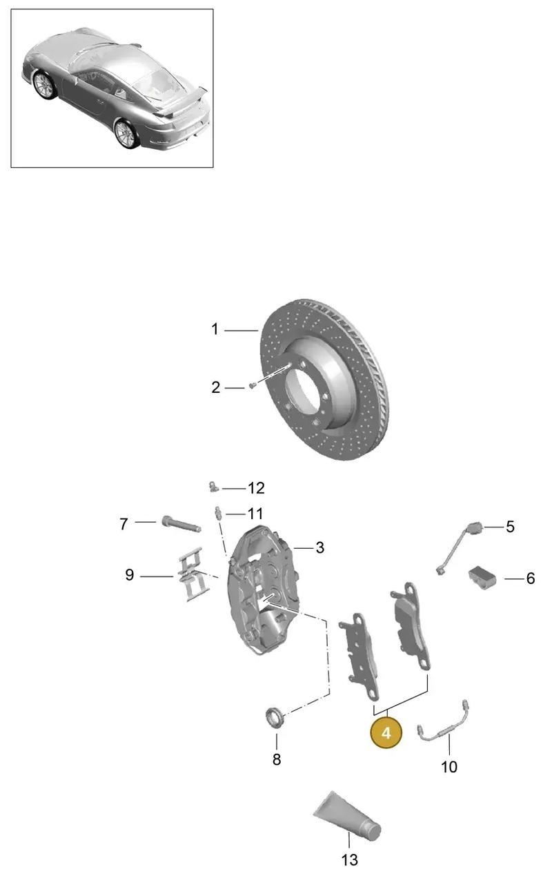 99135294981 — Porsche 911 (2013-2020) diagram p41603010, position 4