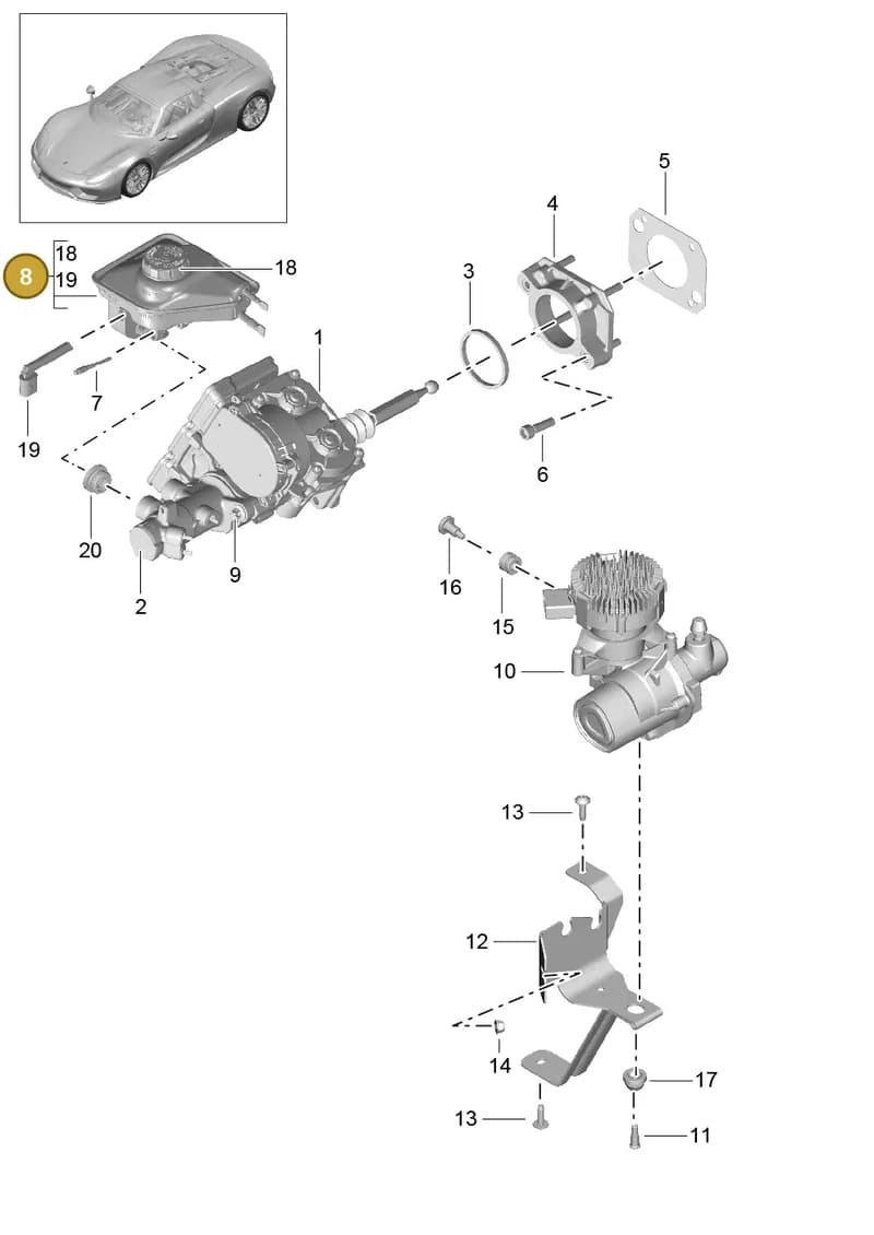 99135501302 — Porsche 918 Spyder (2014-2015) diagram p43604000, position 8
