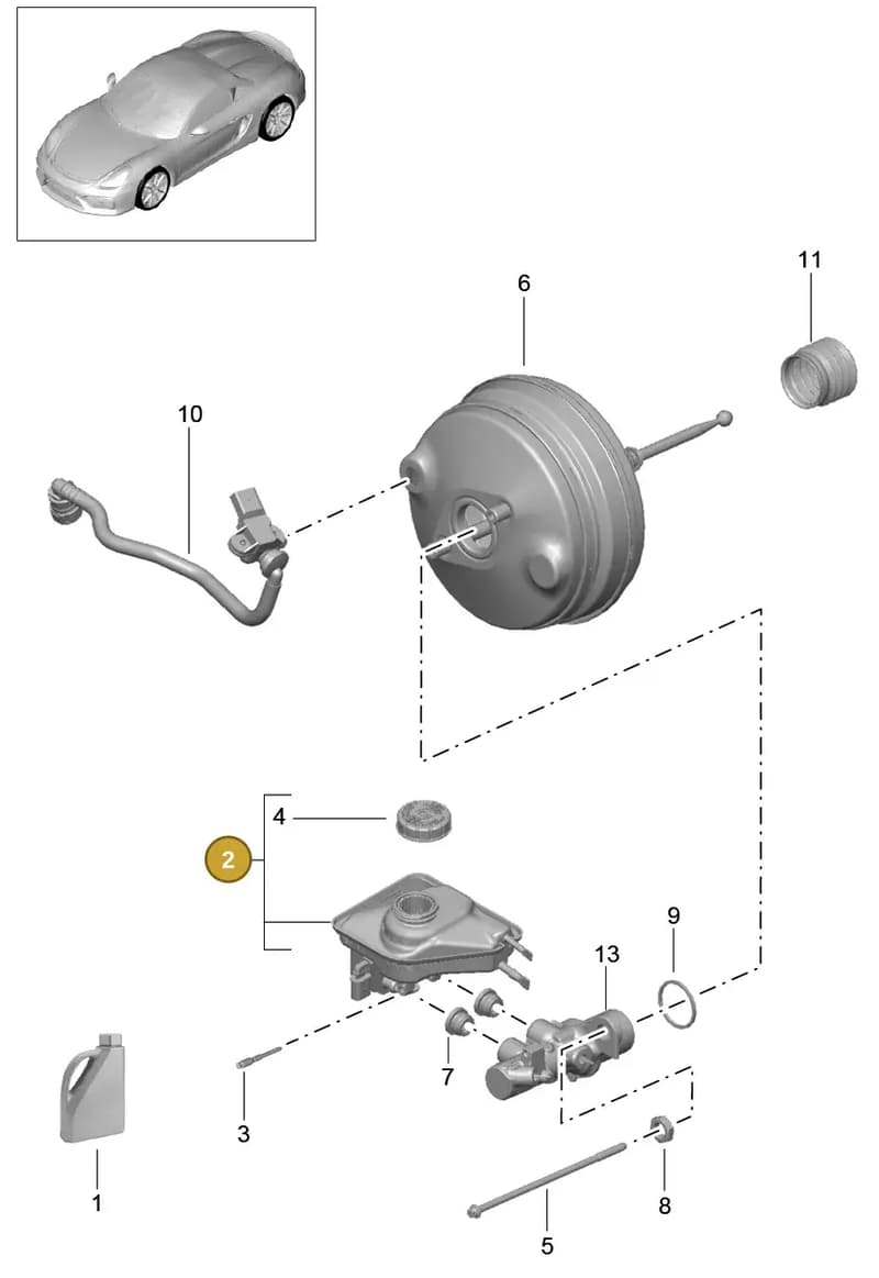 99135501302 — Porsche Boxster Spyder (2015-2016) diagram p46604000, position 2