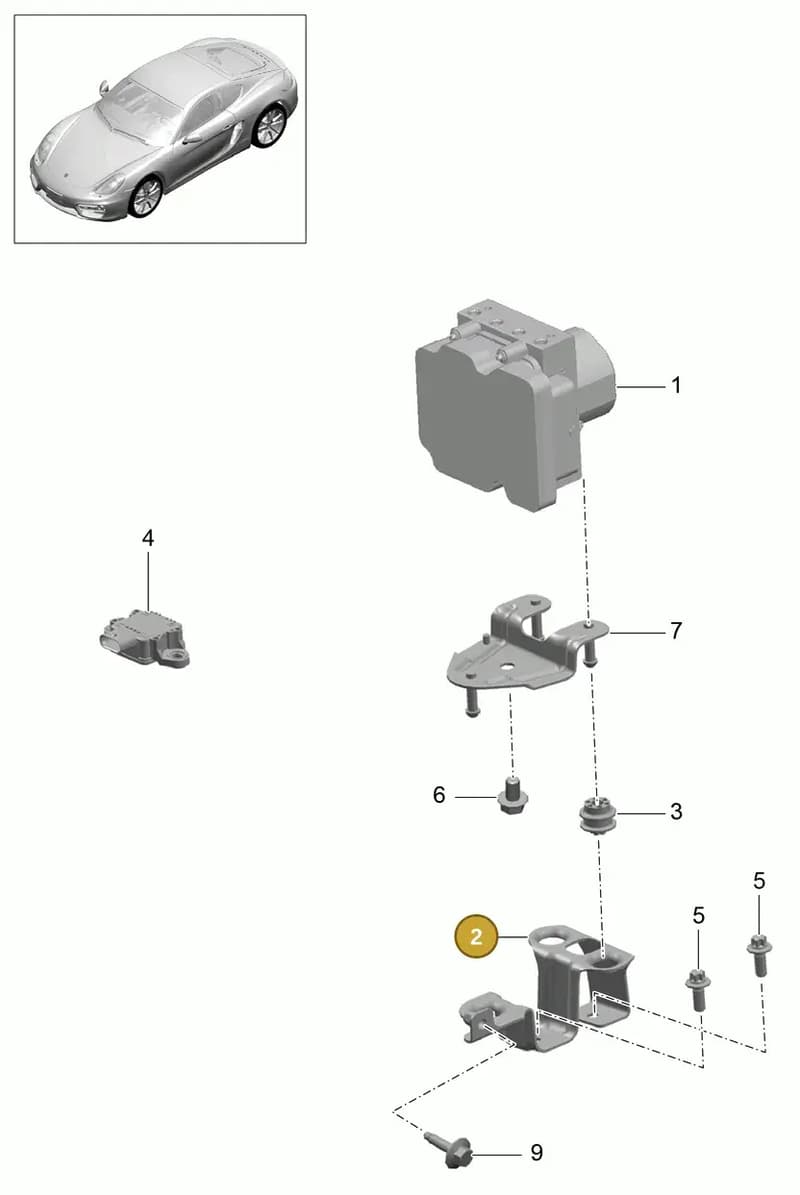 99135503301 — Porsche Cayman (2013-2016) diagram p40605000, position 2
