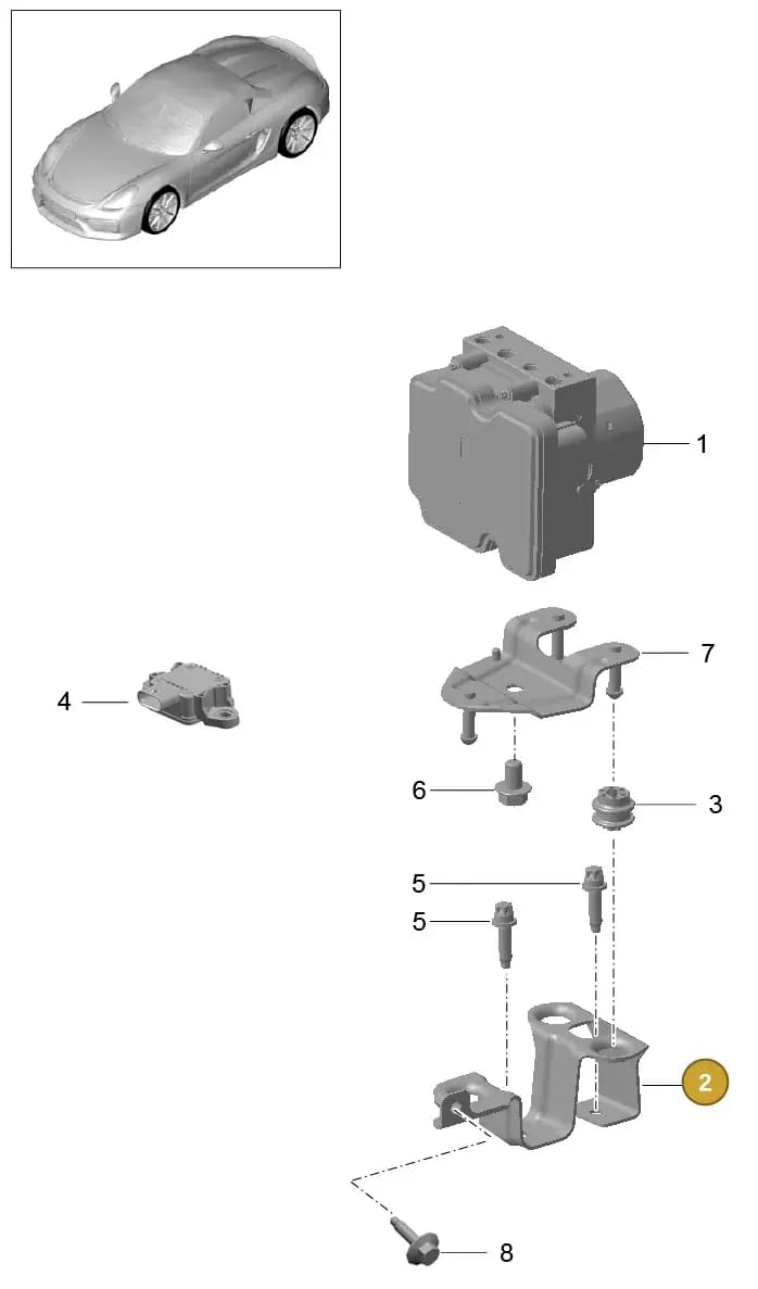 99135503301 — Porsche Boxster Spyder (2015-2016) diagram p46605000, position 2