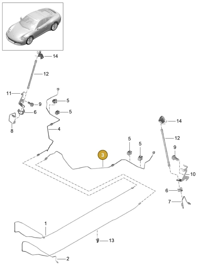 99135518907 — Porsche 911 (2016-2019) diagram p47604010, position 3