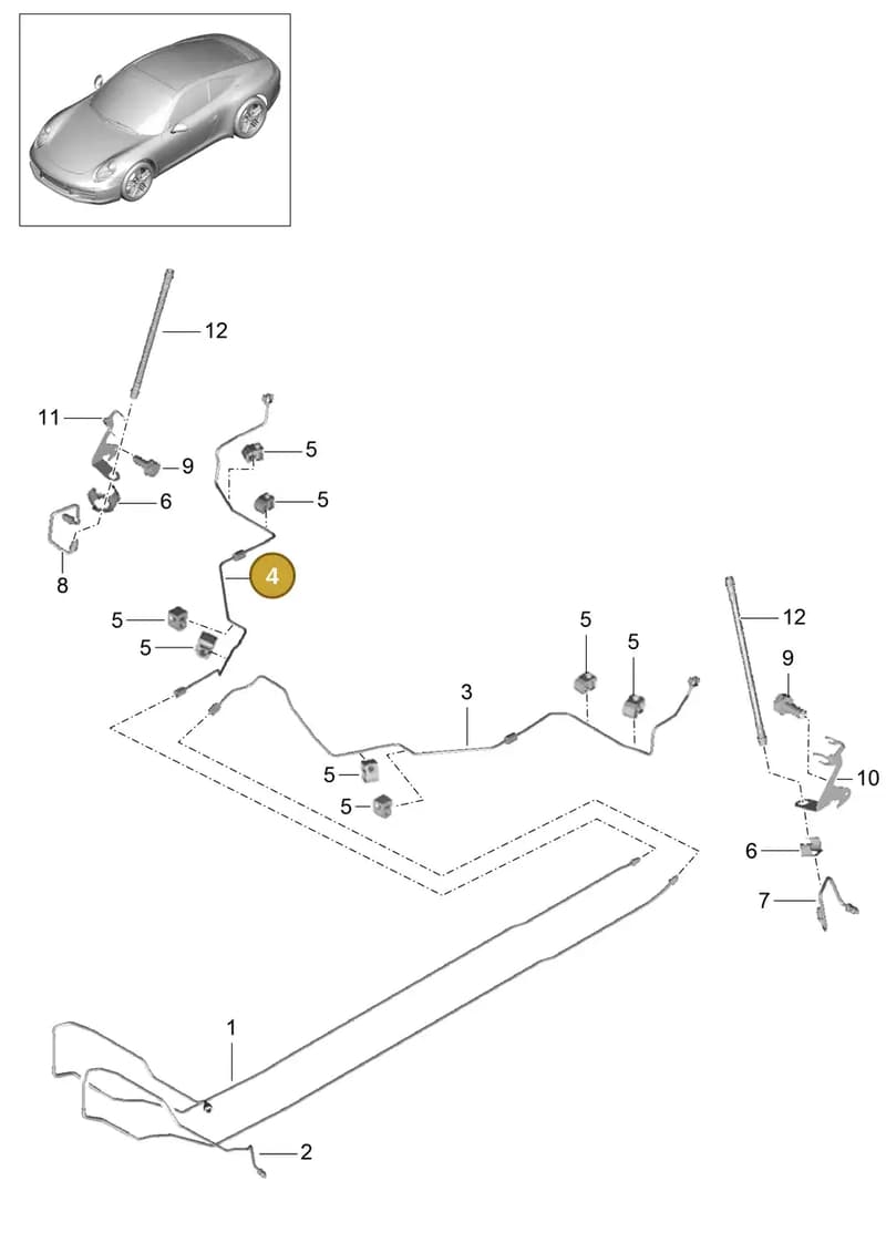 99135519006 — Porsche 991 Carrera 4 (2011-2016) diagram p38604010, position 4