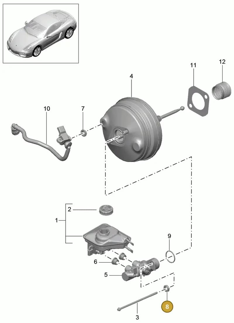 99135531127 — Porsche Cayman (2013-2016) diagram p40604000, position 8