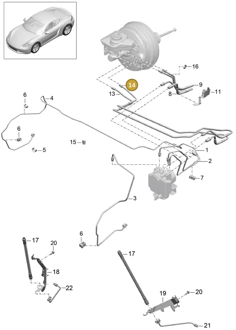 99135531430 — Porsche Cayman (2016-2019) diagram p50604010, position 14