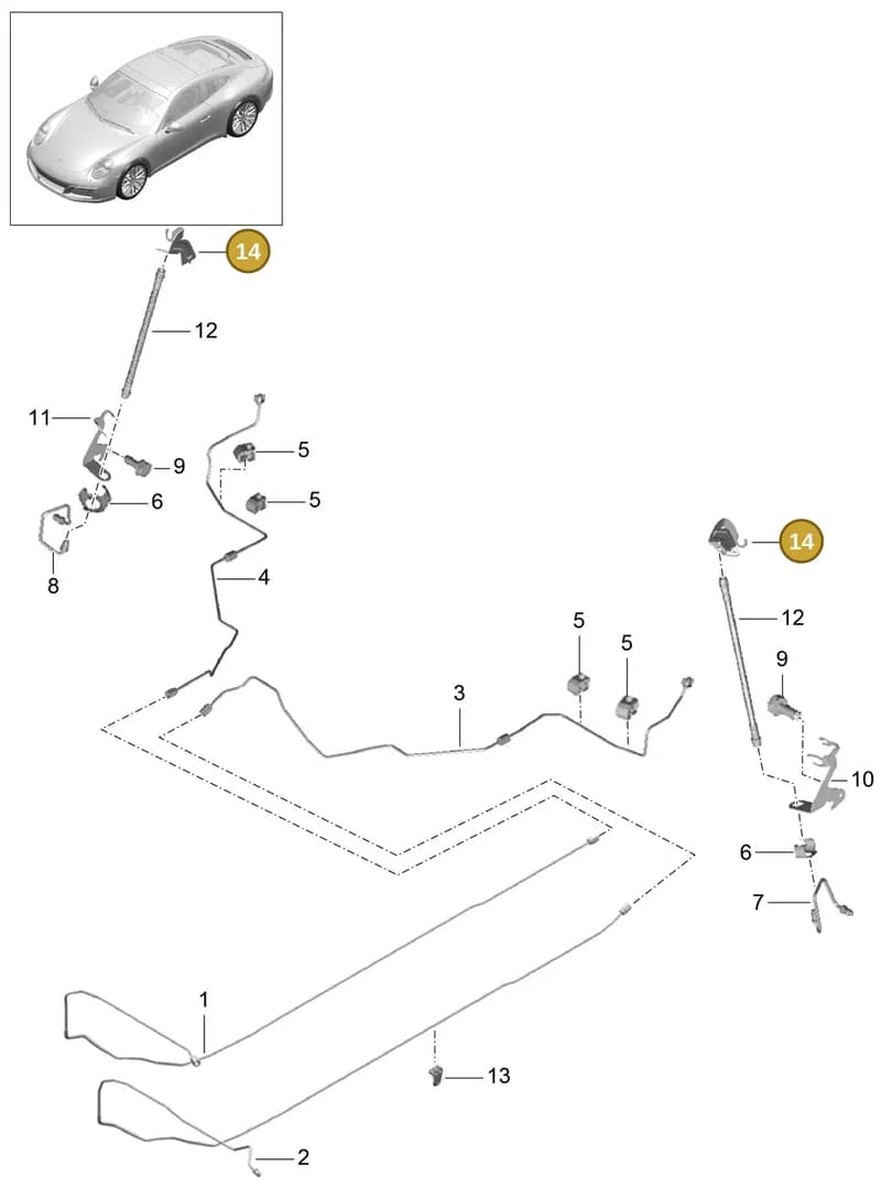 99135550603 — Porsche 911 (2016-2019) diagram p47604010, position 14