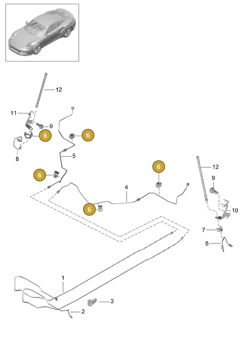 99135550760 — Porsche GT2 RS Clubsport (2013-2020) diagram p42604010, position 6