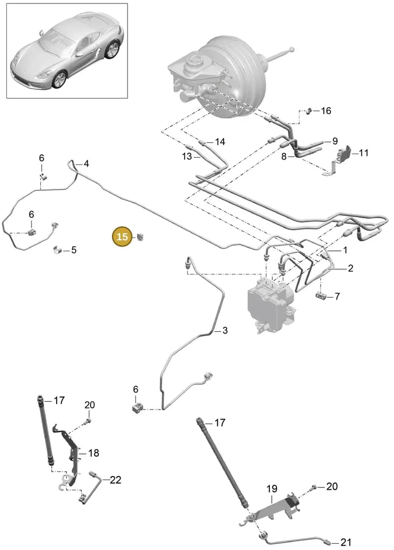 99135550801 — Porsche Cayman (2016-2019) diagram p50604010, position 15