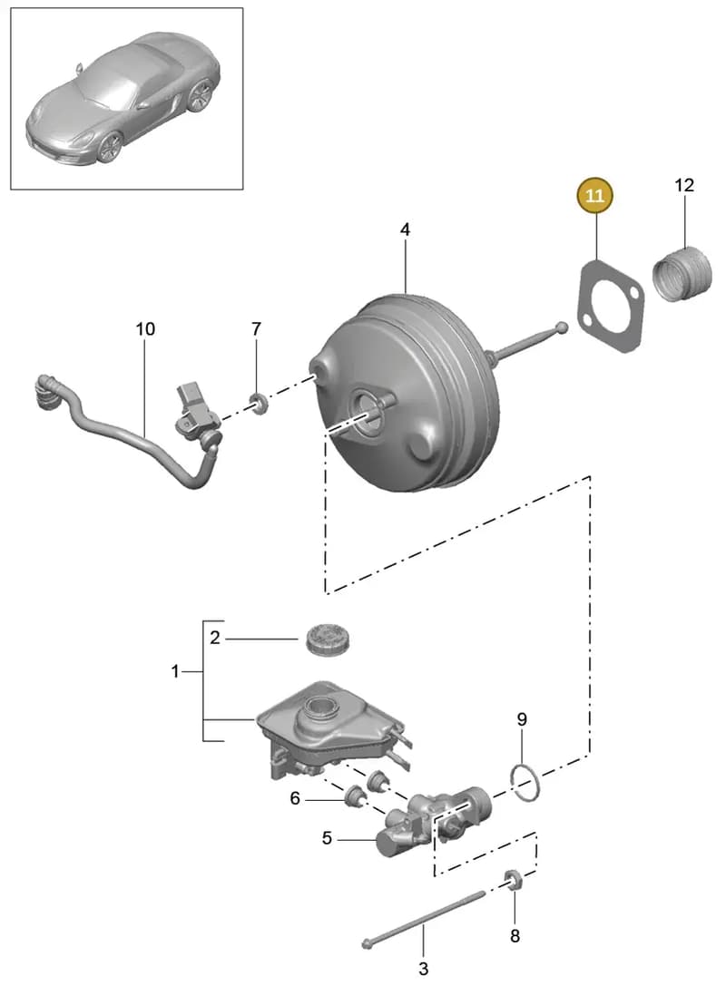 99135550901 — Porsche Boxster (2012-2016) diagram p39604000, position 11