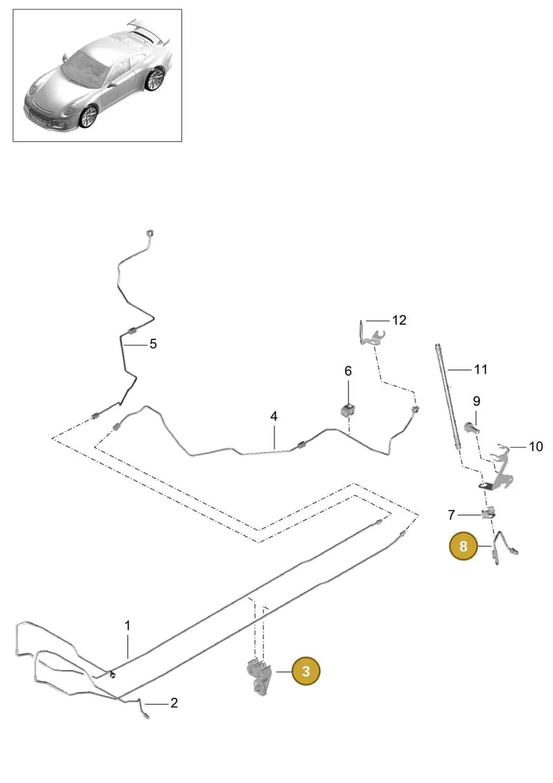 99135551002 — Porsche 911 (2013-2020) diagram p41604010, position 3+8