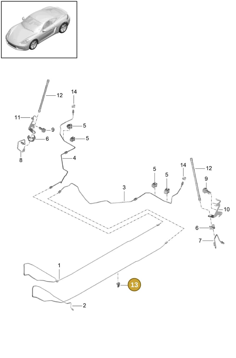 99135551002 — Porsche Cayman (2016-2019) diagram p50604020, position 13