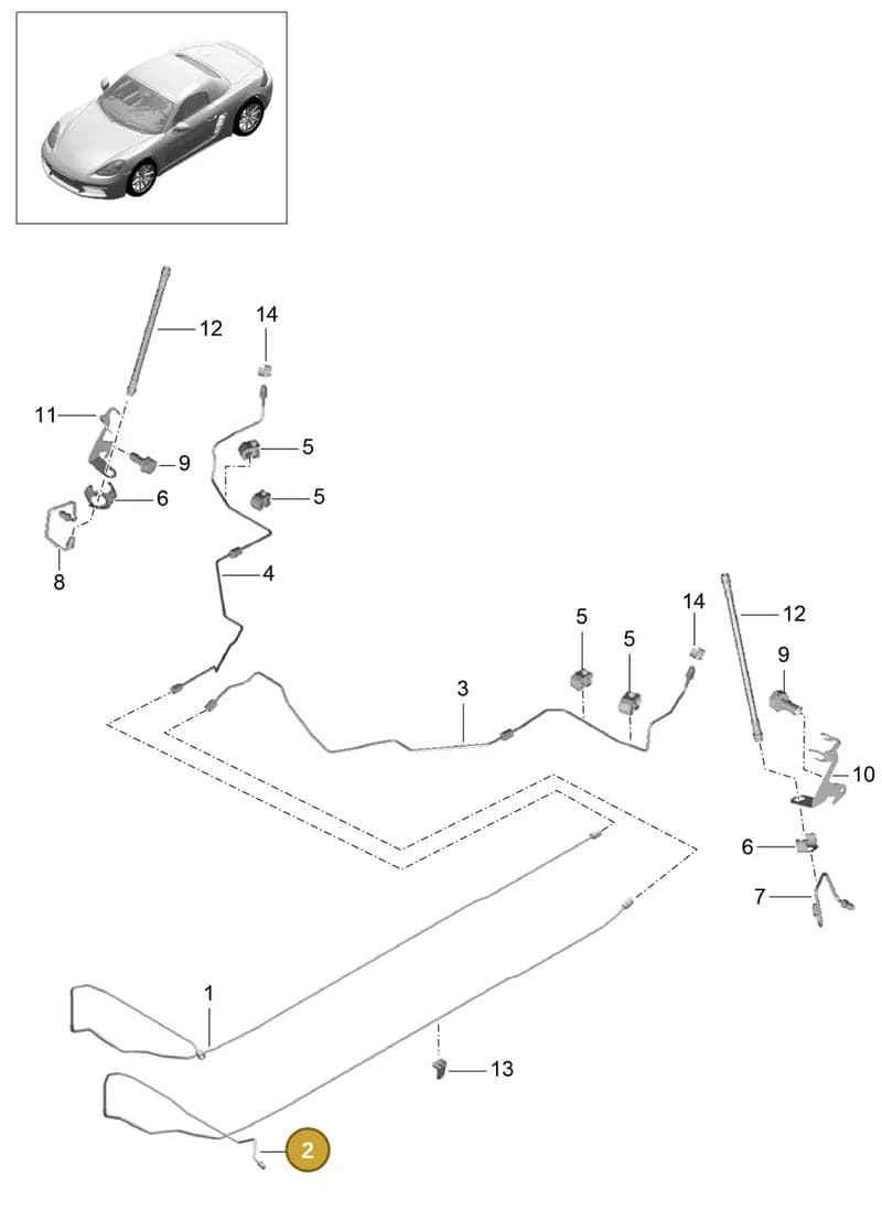 99135557104 — Porsche Boxster (2016-2019) diagram p48604010, position 2