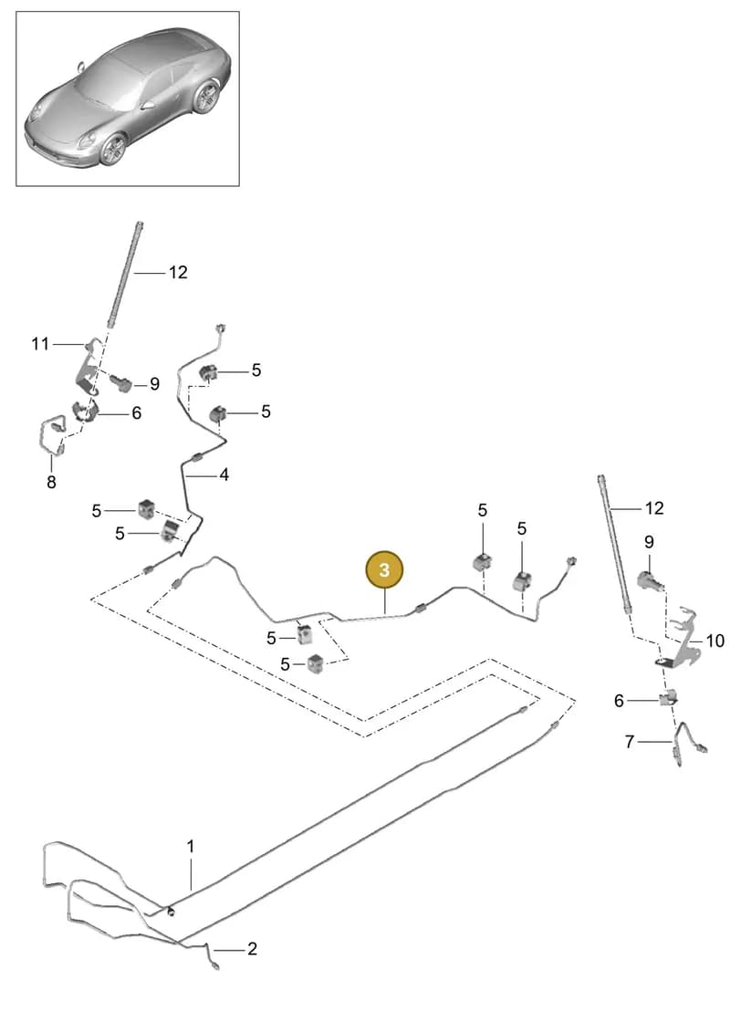 99135557505 — Porsche 991 Carrera 4 (2011-2016) diagram p38604010, position 3