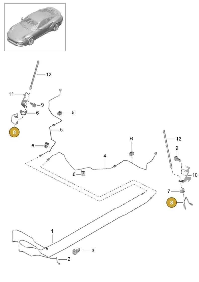 99135558603 — Porsche GT2 RS Clubsport (2013-2020) diagram p42604010, position 8