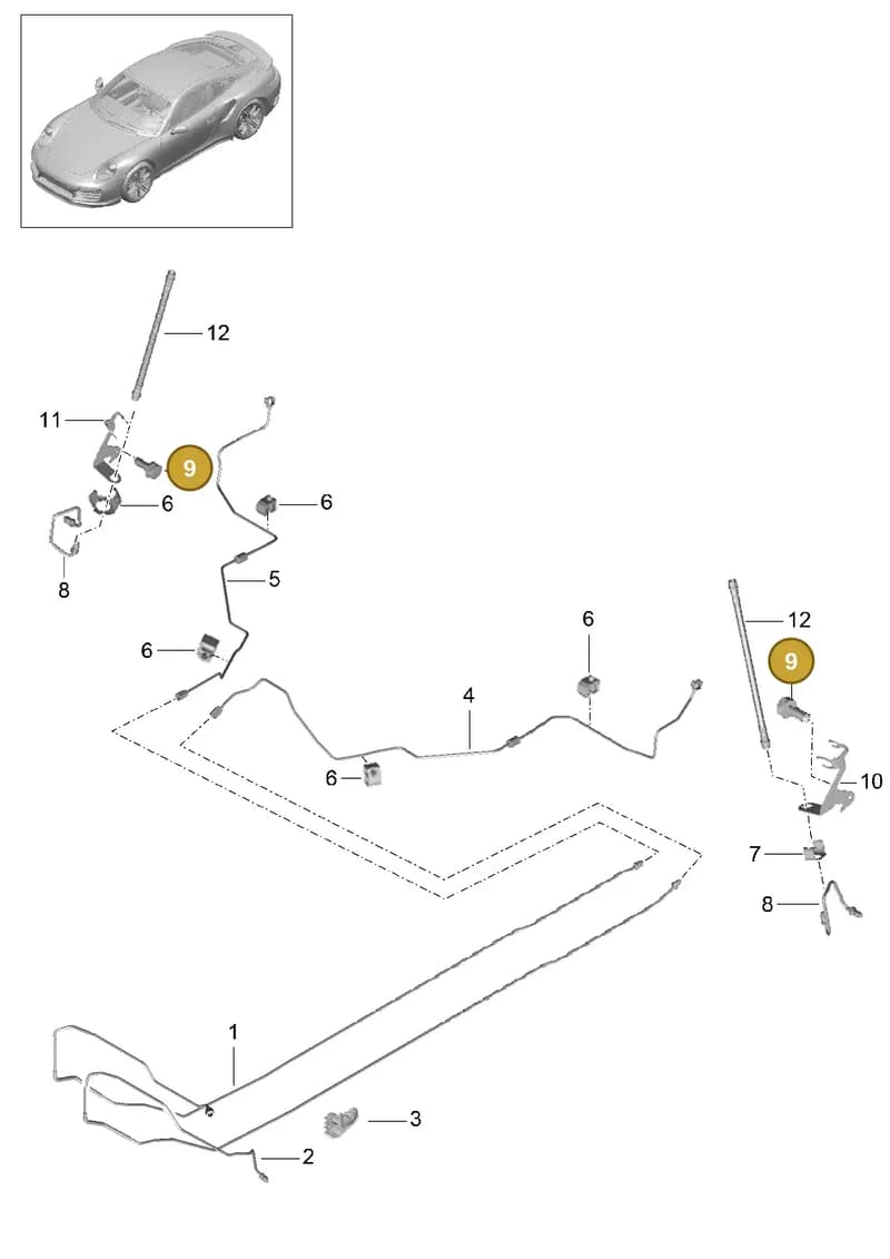 99135587580 — Porsche GT2 RS Clubsport (2013-2020) diagram p42604010, position 9