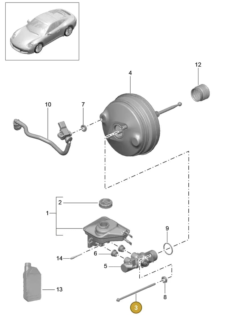 99135592900 — Porsche 911 (2016-2019) diagram p47604000, position 3