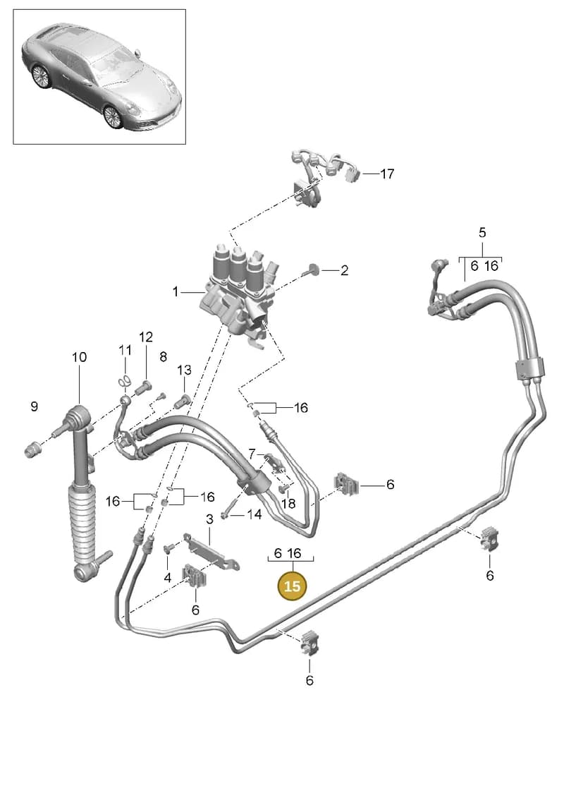 99135915803 — Porsche 911 (2016-2019) diagram p47402030, position 15