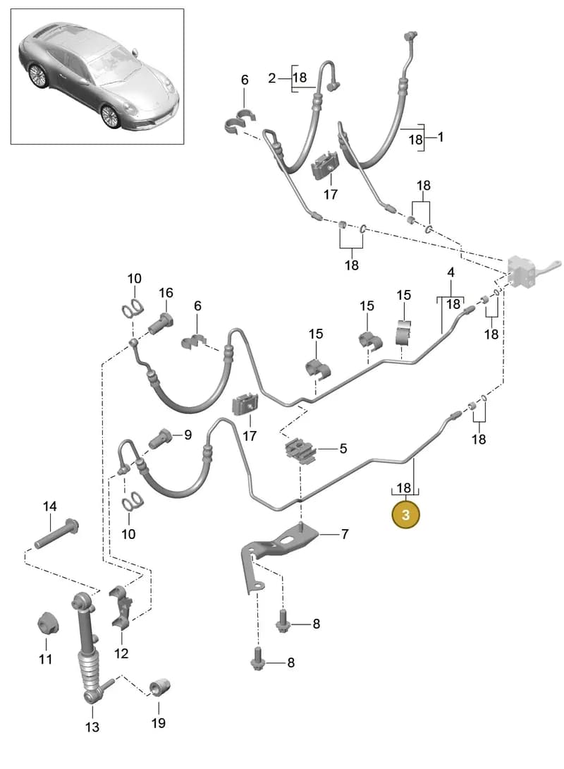 99135925003 — Porsche 911 (2016-2019) diagram p47402050, position 3