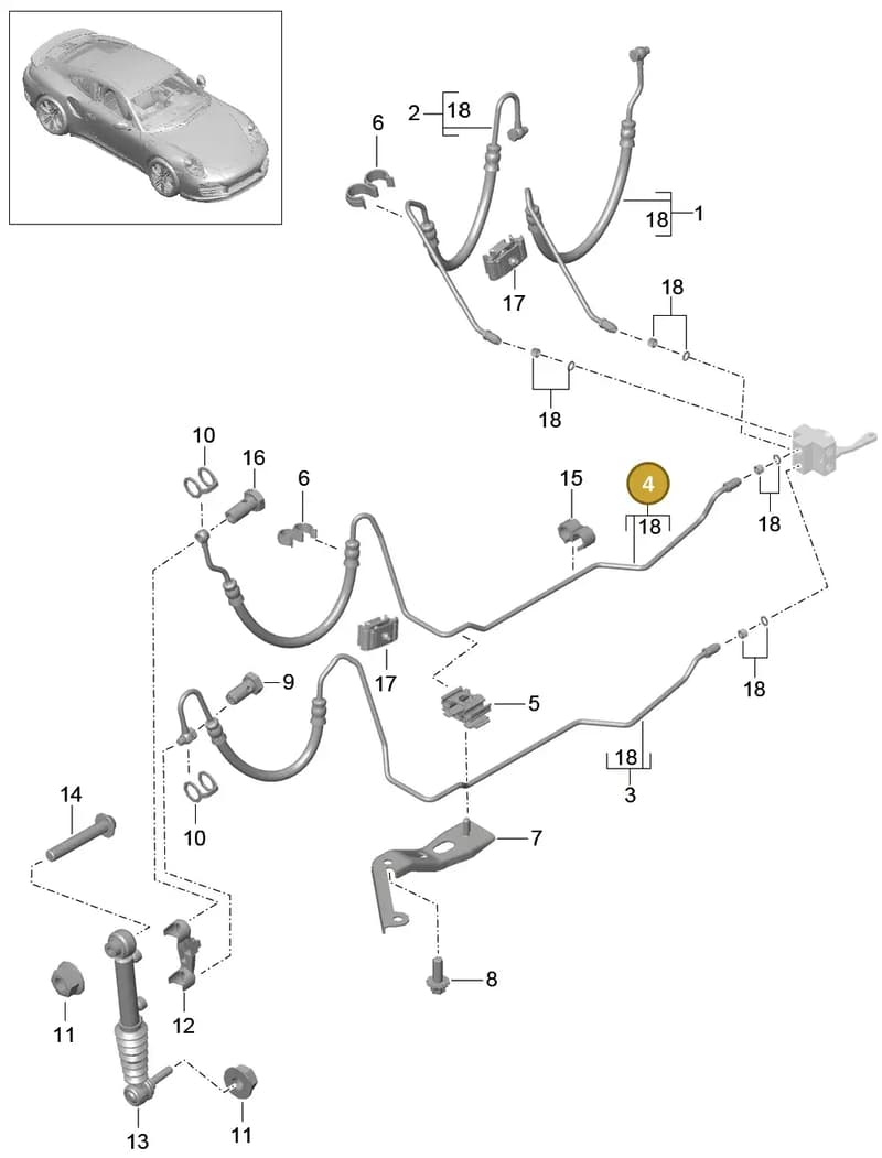 99135925203 — Porsche 911 (2013-2020) diagram p42402050, position 4