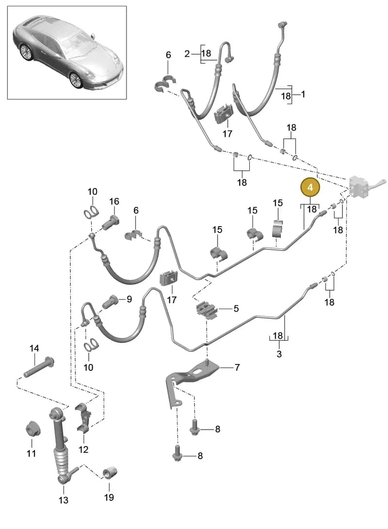 99135925203 — Porsche 911 (2016-2019) diagram p47402050, position 4