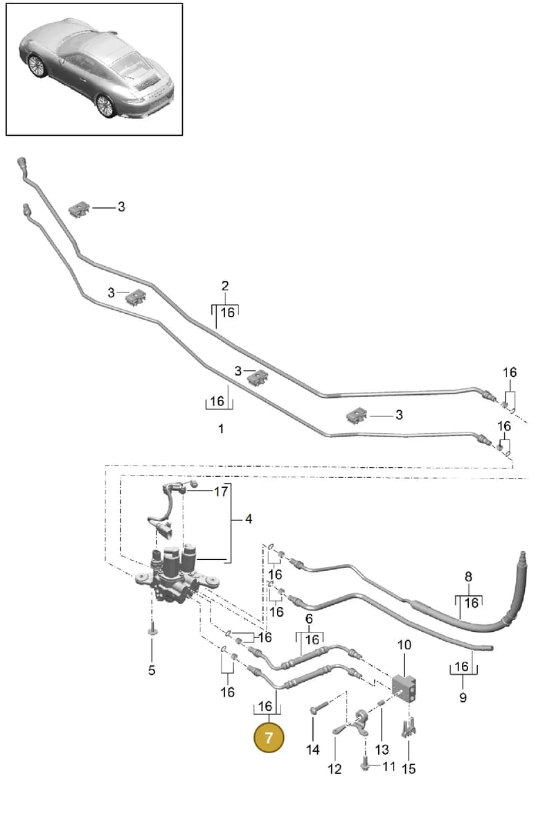 99135925303 — Porsche 911 (2016-2019) diagram p47402040, position 7