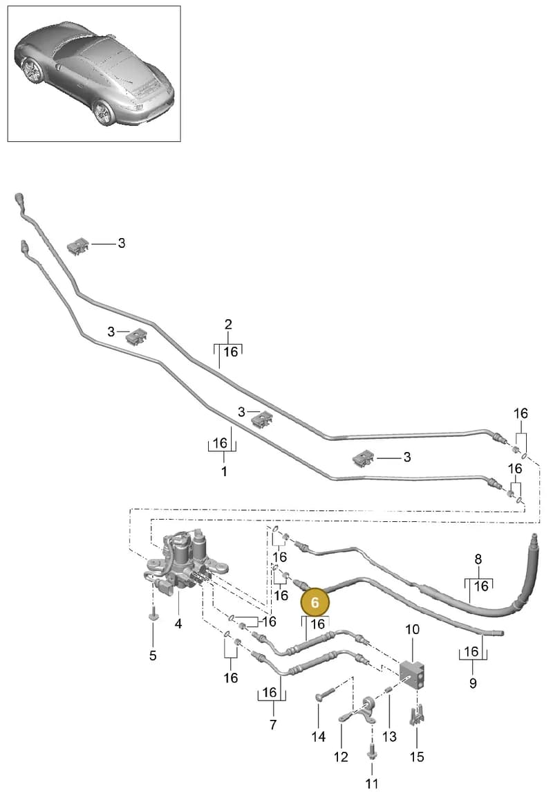 99135925503 — Porsche 991 Carrera 4 (2011-2016) diagram p38402040, position 6